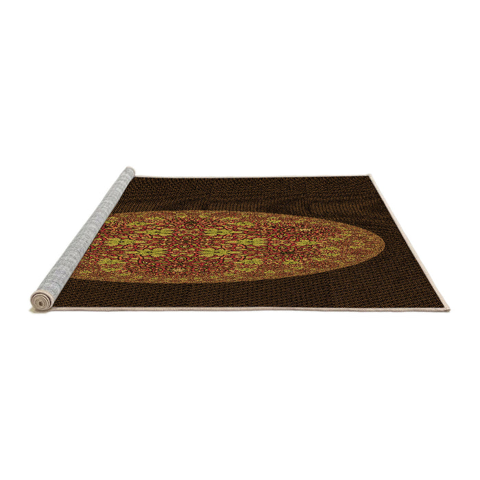 Sideview of Machine Washable Transitional Saddle Brown Rug, wshpat260org