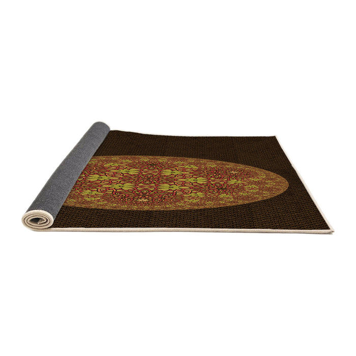 Thickness of Patterned Saddle Brown Rug, pat260org