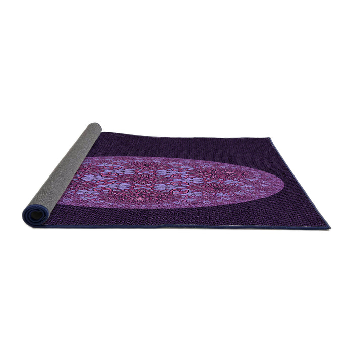 Thickness of Patterned Deep Purple Rug, pat260pur