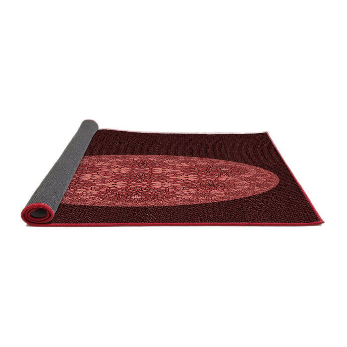 Thickness of Patterned Fire Brick Red Rug, pat260rd