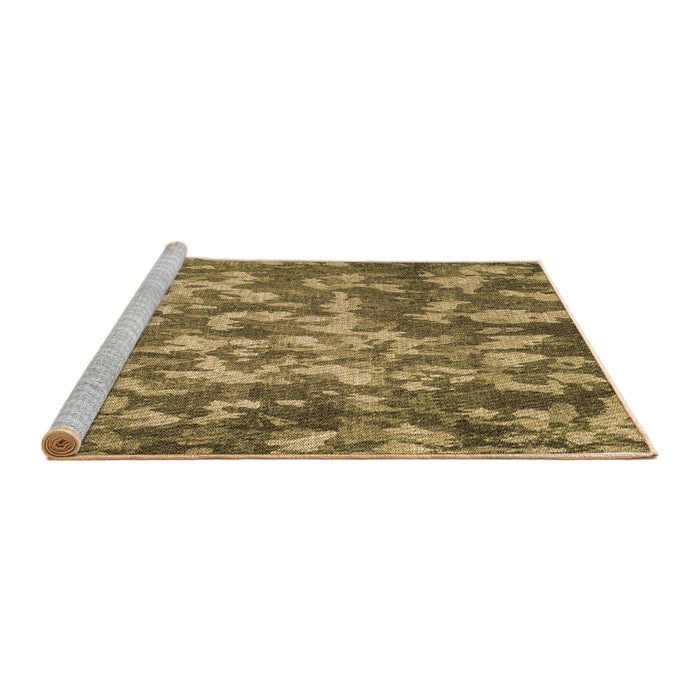 Sideview of Machine Washable Transitional Dark Bronze Brown Rug, wshpat2600brn