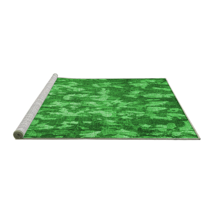 Sideview of Machine Washable Transitional Green Rug, wshpat2600grn