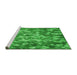 Sideview of Machine Washable Transitional Green Rug, wshpat2600grn