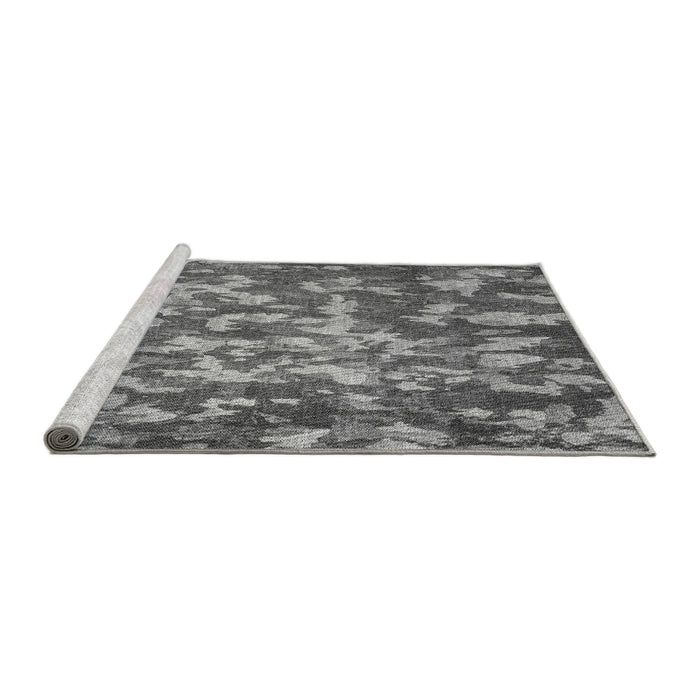 Sideview of Machine Washable Transitional Dark Gray Rug, wshpat2600gry