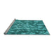 Sideview of Machine Washable Transitional Teal Green Rug, wshpat2600lblu