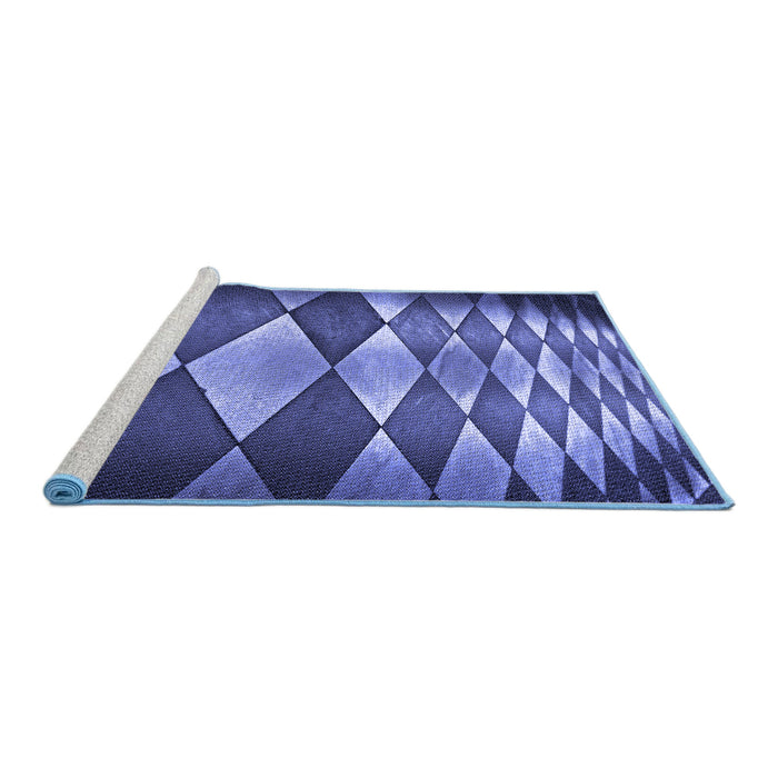 Sideview of Machine Washable Transitional Sky Blue Rug, wshpat2601blu