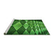 Sideview of Machine Washable Transitional Deep Emerald Green Rug, wshpat2601grn