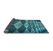 Thickness of Patterned Medium Teal Green Rug, pat2601lblu