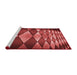 Sideview of Machine Washable Transitional Red Rug, wshpat2601rd