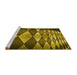 Sideview of Machine Washable Transitional Yellow Rug, wshpat2601yw