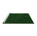 Sideview of Machine Washable Transitional Green Rug, wshpat2602grn