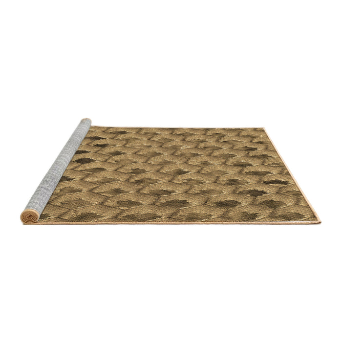 Sideview of Machine Washable Transitional Saddle Brown Rug, wshpat2603brn