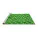 Sideview of Machine Washable Transitional Green Rug, wshpat2603grn