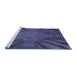 Sideview of Machine Washable Transitional Slate Blue Rug, wshpat2604blu