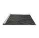 Sideview of Machine Washable Transitional Charcoal Black Rug, wshpat2604gry