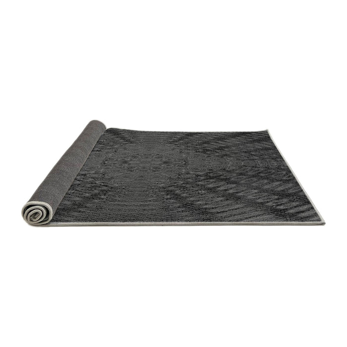 Thickness of Patterned Charcoal Black Rug, pat2604gry
