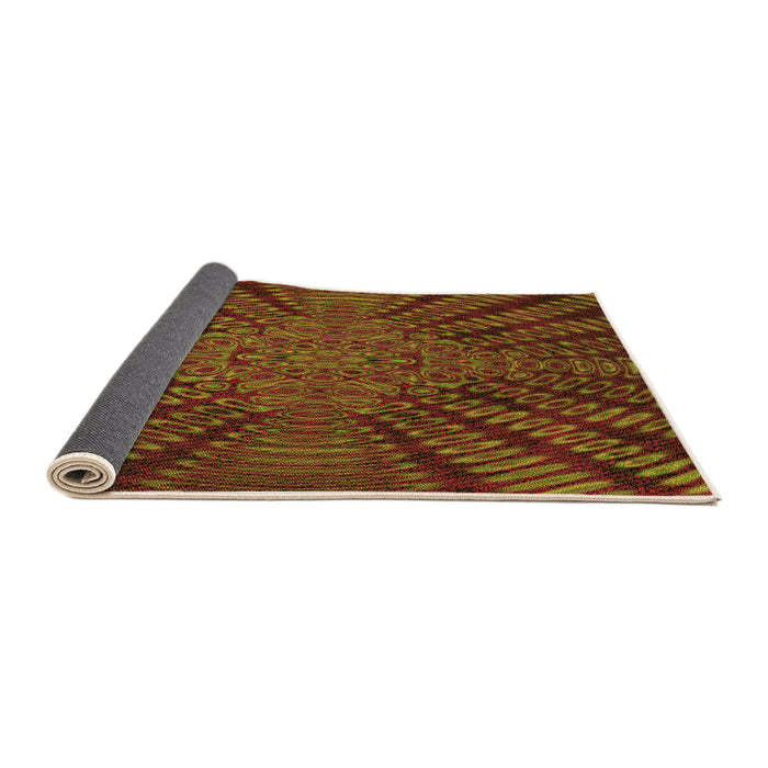 Thickness of Patterned Crimson Red Rug, pat2604org