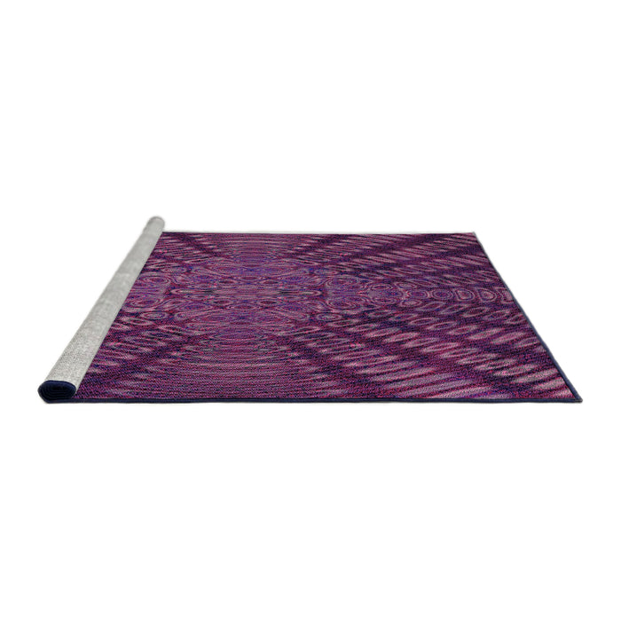 Sideview of Machine Washable Transitional Pink Plum Purple Rug, wshpat2604pur