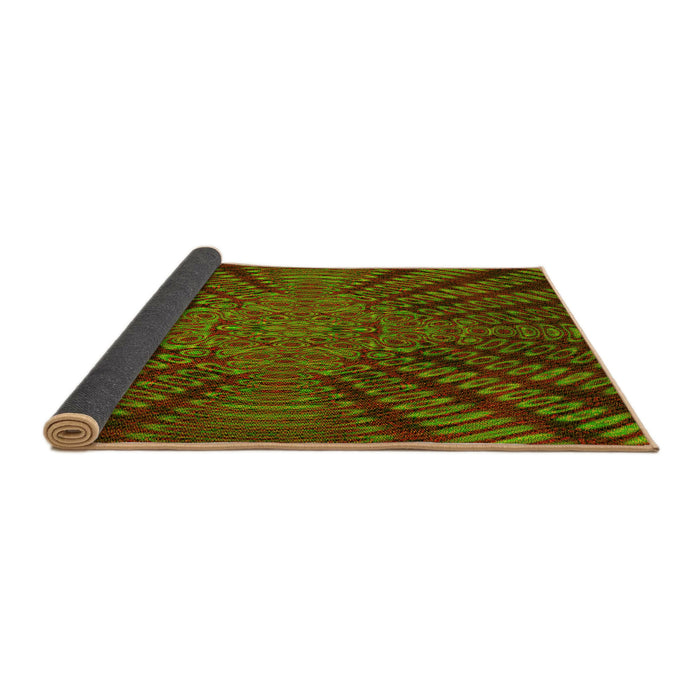 Thickness of Patterned Saffron Red Rug, pat2604yw