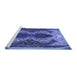 Sideview of Machine Washable Transitional Sky Blue Rug, wshpat2606blu