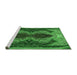 Sideview of Machine Washable Transitional Deep Emerald Green Rug, wshpat2606grn