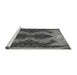 Sideview of Machine Washable Transitional Dark Gray Rug, wshpat2606gry