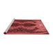 Sideview of Machine Washable Transitional Red Rug, wshpat2606rd