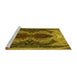 Sideview of Machine Washable Transitional Yellow Rug, wshpat2606yw