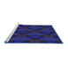 Sideview of Machine Washable Transitional Sapphire Blue Rug, wshpat2607blu