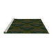 Sideview of Machine Washable Transitional Army Green Rug, wshpat2607grn