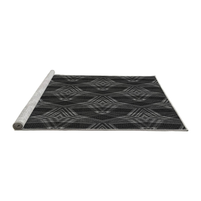 Sideview of Machine Washable Transitional Ash Gray Rug, wshpat2607gry