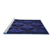 Sideview of Machine Washable Transitional Night Blue Rug, wshpat2608blu
