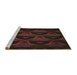 Sideview of Machine Washable Transitional Chocolate Brown Rug, wshpat2608brn