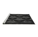 Sideview of Machine Washable Transitional Midnight Gray Rug, wshpat2608gry