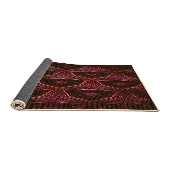 Thickness of Patterned Red Brown Rug, pat2608org