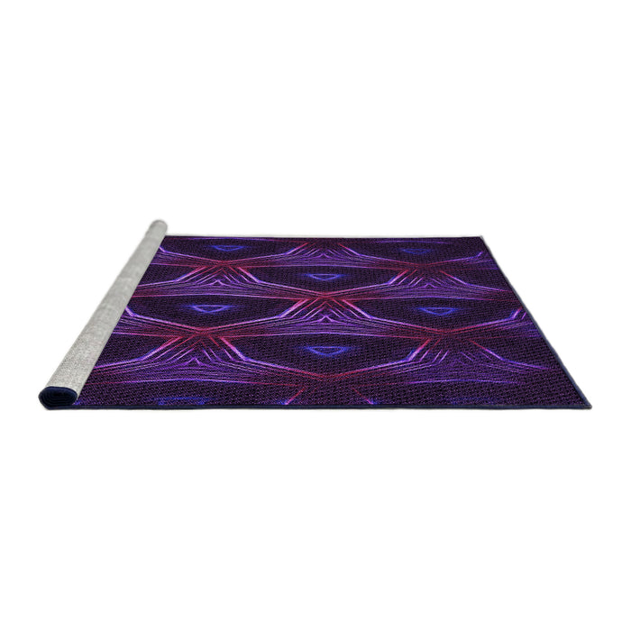 Sideview of Machine Washable Transitional Dark Purple Rug, wshpat2608pur