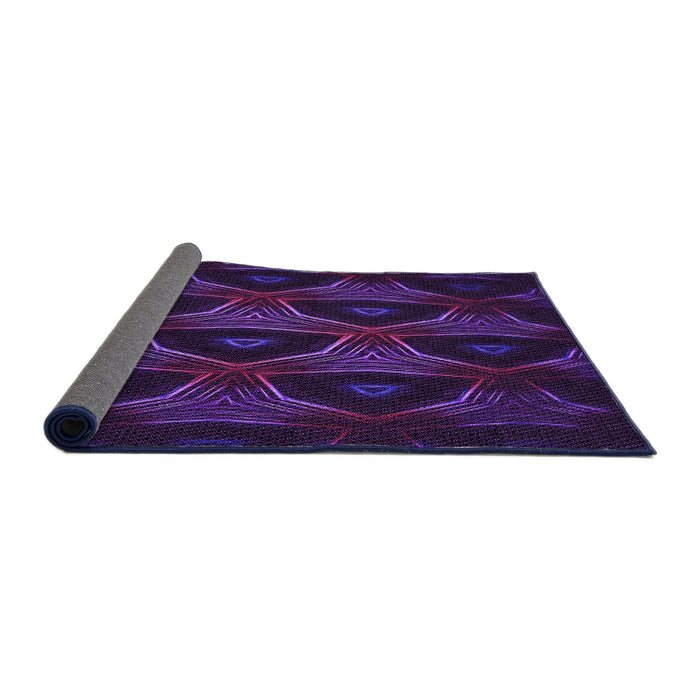 Thickness of Patterned Dark Purple Rug, pat2608pur