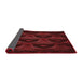 Thickness of Patterned Maroon Red Rug, pat2608rd