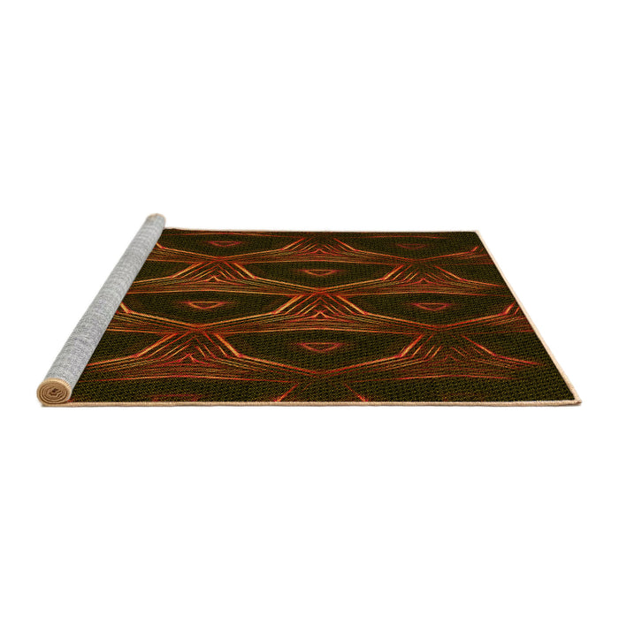 Sideview of Machine Washable Transitional Dark Bronze Brown Rug, wshpat2608yw