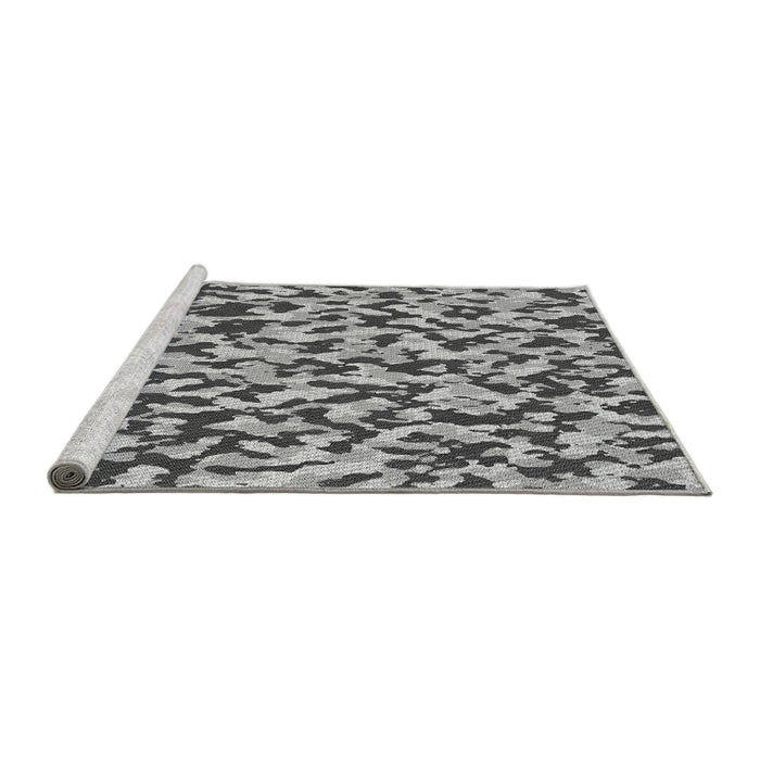 Sideview of Machine Washable Transitional Silver Gray Rug, wshpat2609gry