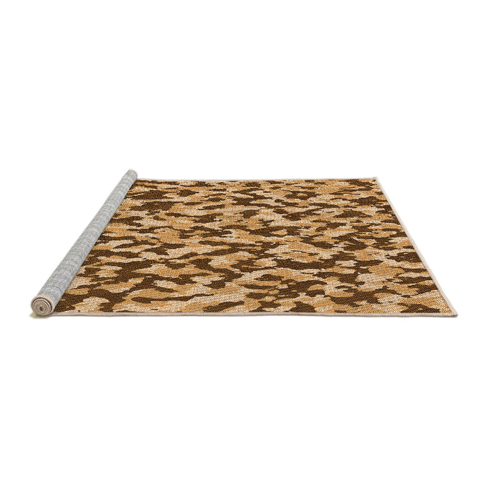 Sideview of Machine Washable Transitional Yellow Orange Rug, wshpat2609org