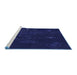 Sideview of Machine Washable Transitional Night Blue Rug, wshpat261blu