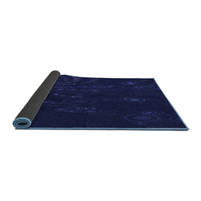 Thickness of Patterned Night Blue Rug, pat261blu