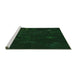 Sideview of Machine Washable Transitional Deep Emerald Green Rug, wshpat261grn