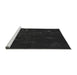 Sideview of Machine Washable Transitional Black Rug, wshpat261gry