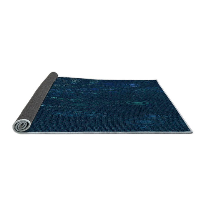 Thickness of Patterned Blue Rug, pat261lblu