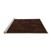 Sideview of Machine Washable Transitional Red Brown Rug, wshpat261org