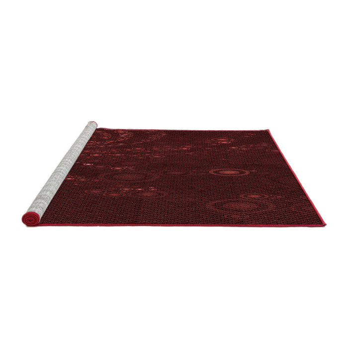 Sideview of Machine Washable Transitional Saffron Red Rug, wshpat261rd