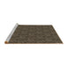 Sideview of Machine Washable Transitional Burgundy Brown Rug, wshpat2610brn