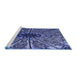 Sideview of Machine Washable Transitional Blue Rug, wshpat2612blu